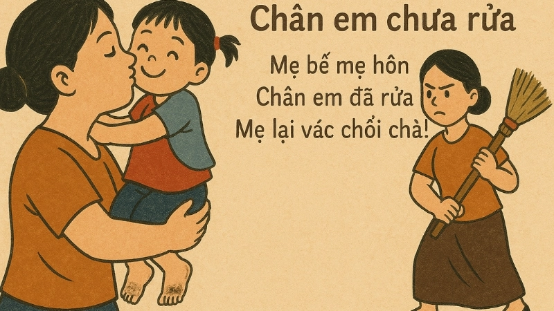 Đồng dao Chân em chưa rửa