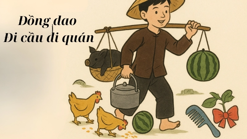 Nội dung bài đồng dao Đi cầu đi quán