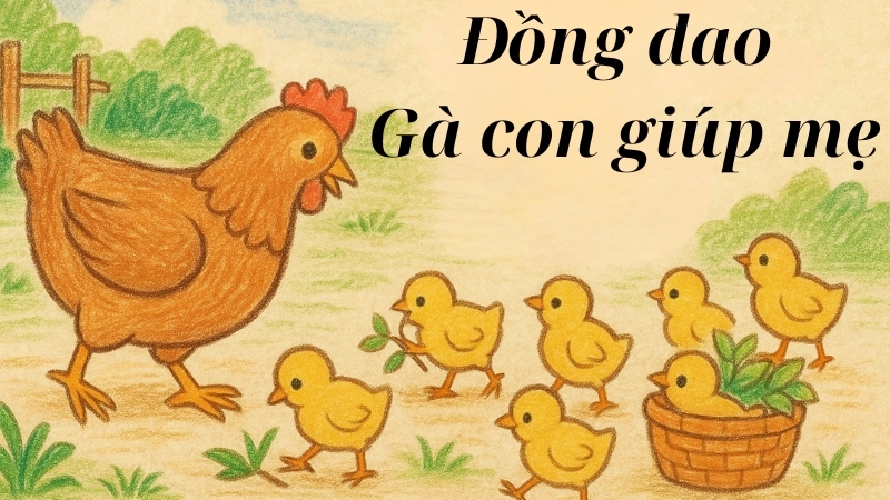 Nội dung bài đồng dao Gà con giúp mẹ
