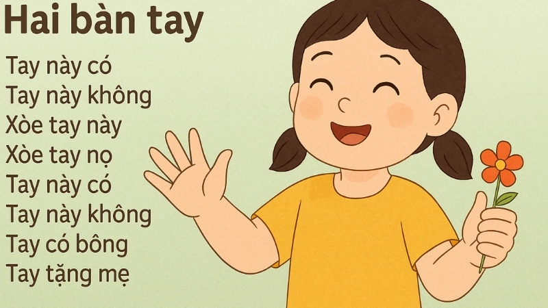 Nội dung bài đồng dao Hai bàn tay