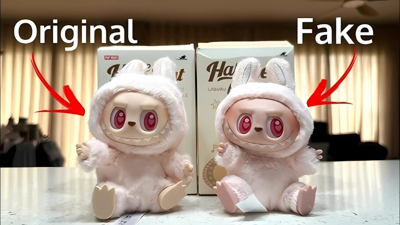 Nhận biết Labubu thật giả qua bao bì sản phẩm