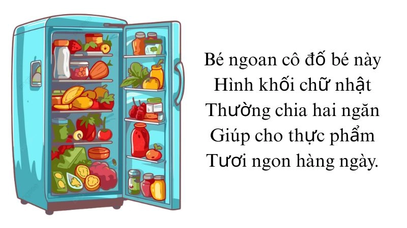 Câu đố về tủ lạnh đơn giản dễ nhớ dễ học