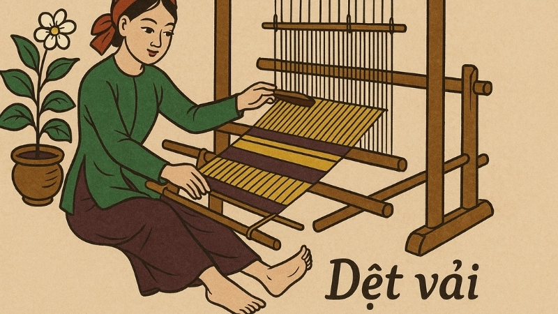 Nội dung bài đồng dao dệt vải