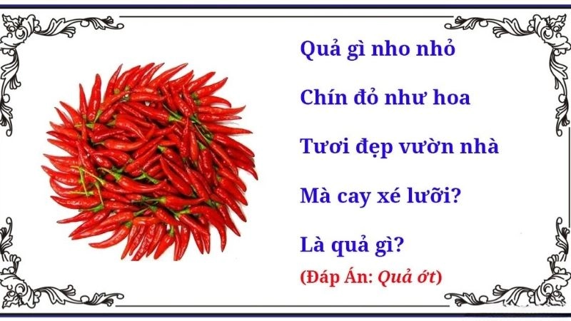 Câu đố quả ớt vừa học vừa chơi cực thú vị Ask ChatGPT