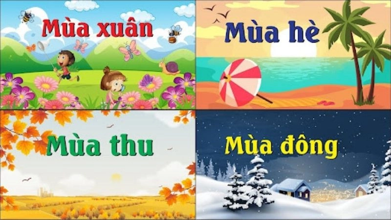 Câu đố 4 mùa giúp bé nhận biết thời tiết tự nhiên