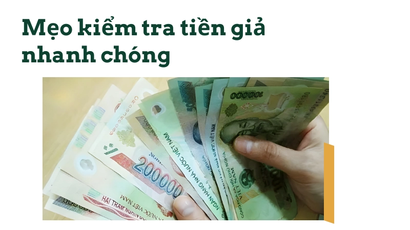 Kiểm tra mực đổi màu là cách nhận biết tiền thật hiệu quả