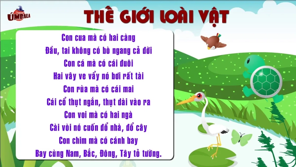 Các bạn nhỏ cùng đọc đồng dao về các loài vật con chim