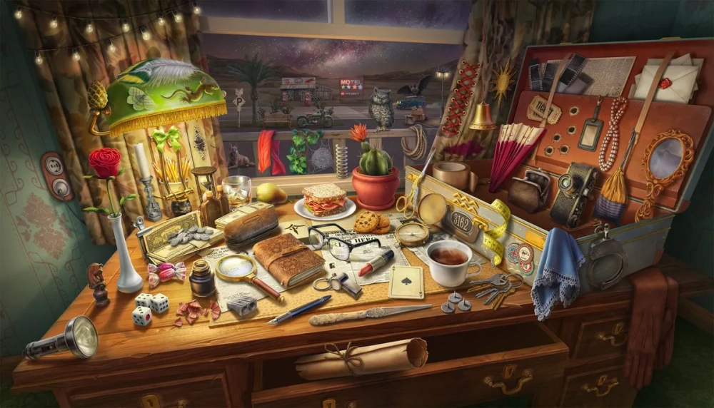 Hình ảnh mô phỏng trò chơi tìm vật thể ẩn đầy màu sắc kích thích tư duy