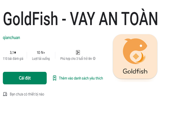 GoldFish vay tiền trên app mới nhất 2022
